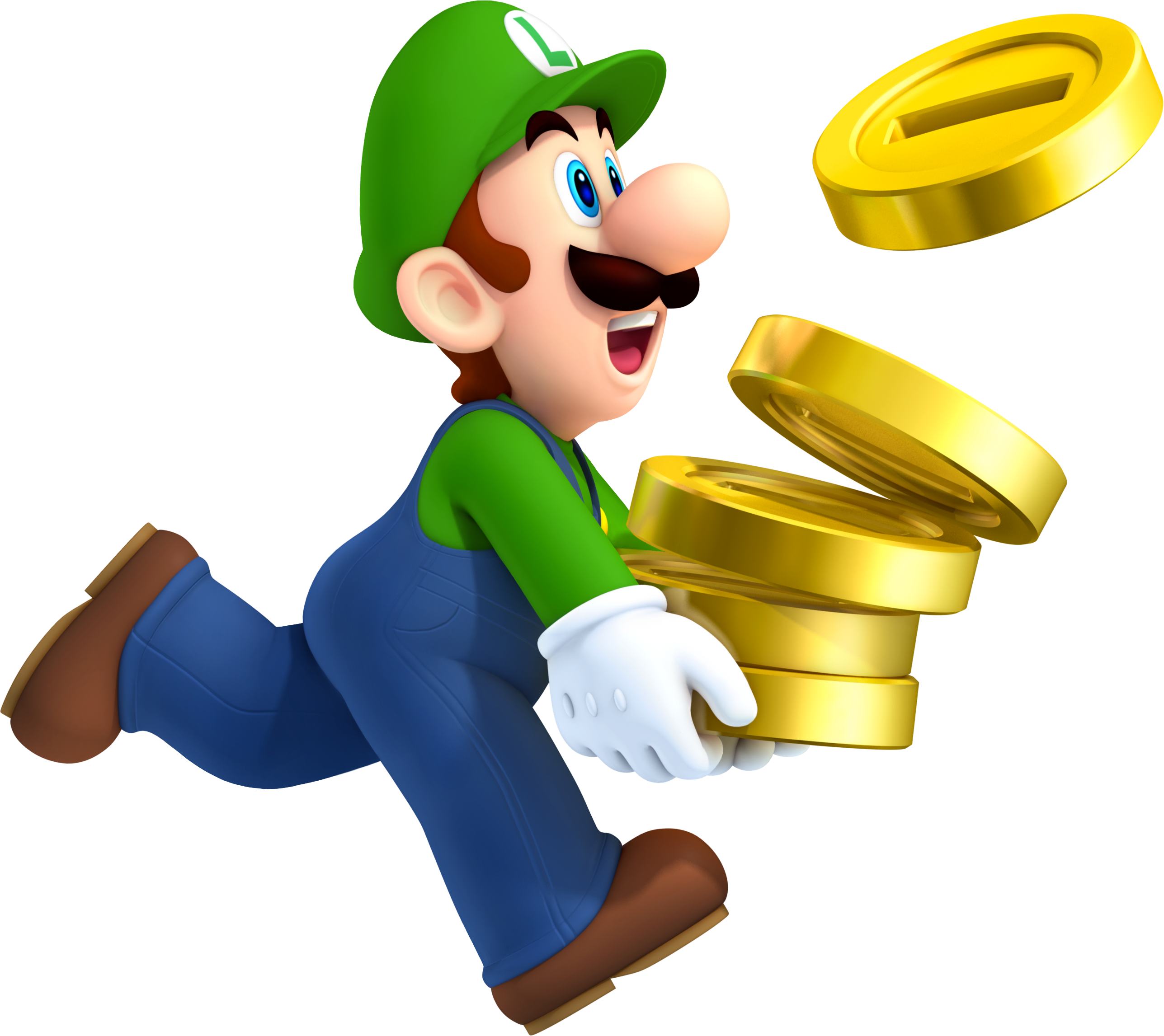 luigi with coins